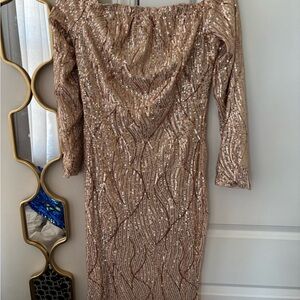 Glamorous Off-Shoulder Sequin Dress